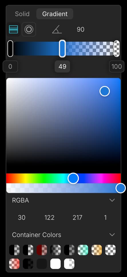 Color Picker dla gradientów